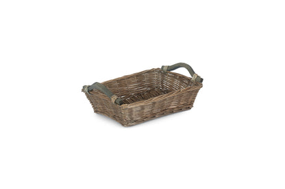 SMALL ANTIQUE WASH WOODEN HANDLE TRAY