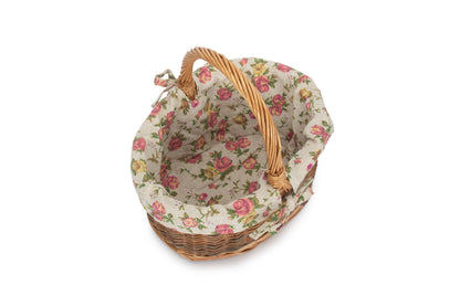 CHILD'S COUNTRY OVAL SHOPPER with GARDEN ROSE LINING