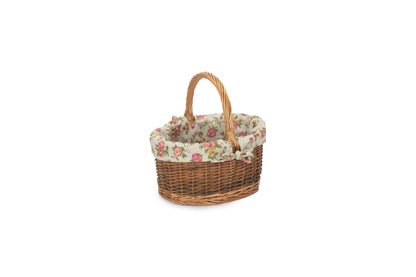CHILD'S COUNTRY OVAL SHOPPER with GARDEN ROSE LINING