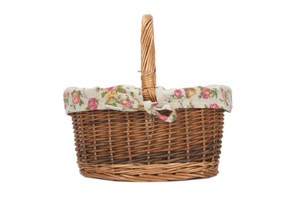 CHILD'S COUNTRY OVAL SHOPPER with GARDEN ROSE LINING