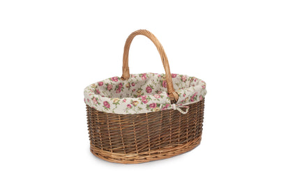 COUNTRY OVAL SHOPPER with GARDEN ROSE LINING