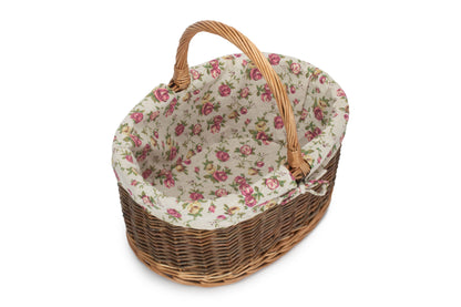 COUNTRY OVAL SHOPPER with GARDEN ROSE LINING