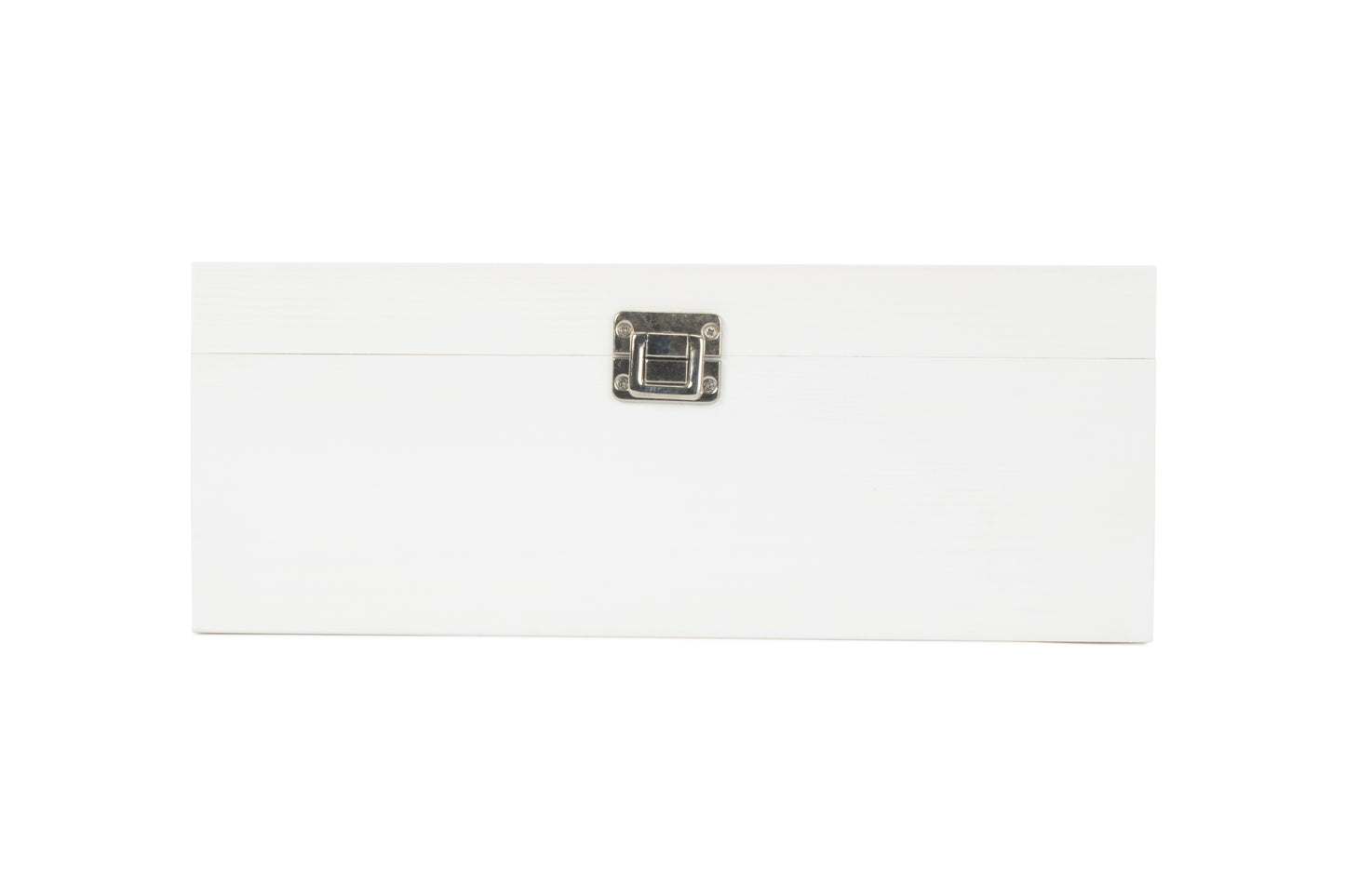14" WHITE WOODEN BOX