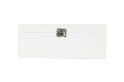 14" WHITE WOODEN BOX