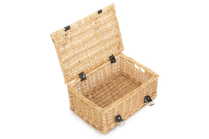 14 inch EMPTY WICKER HAMPER BASKET - BUFF - UNLINED