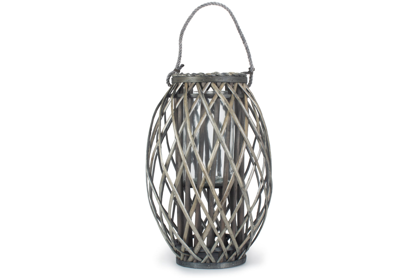 GREY WASH WILLOW CANDLE LANTERN