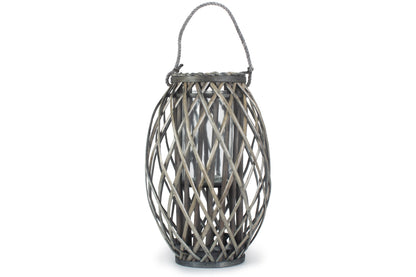 GREY WASH WILLOW CANDLE LANTERN
