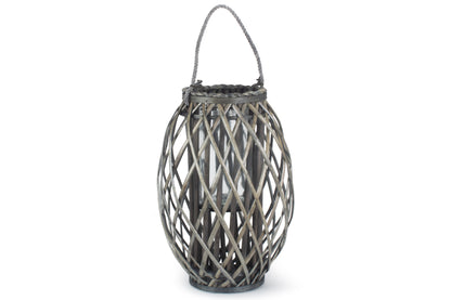 GREY WASH WILLOW CANDLE LANTERN