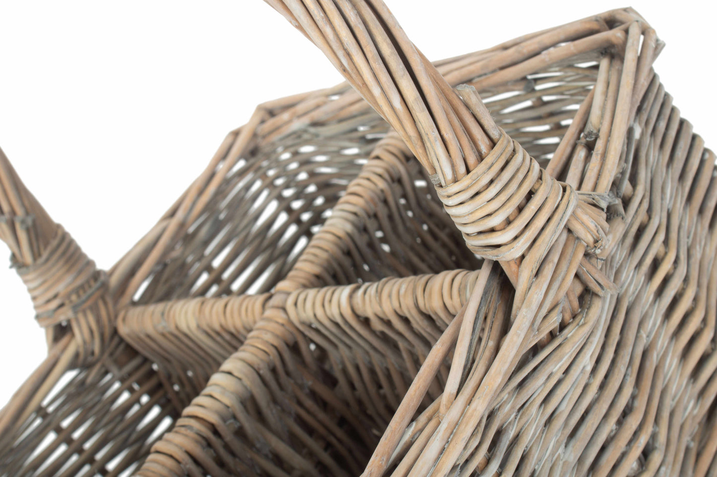 GREY WASH SQUARE 4 SECTION CUTLERY BASKET