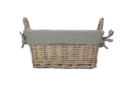 SMALL ANTIQUE WASH HANDLED STORAGE SOLUTION with GREY SAGE LINING