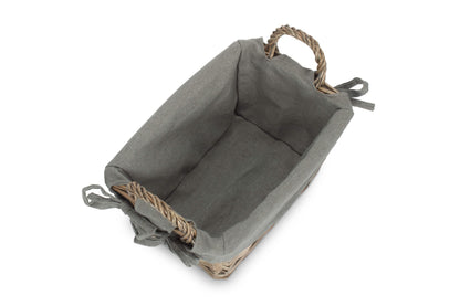 SMALL ANTIQUE WASH HANDLED STORAGE SOLUTION with GREY SAGE LINING