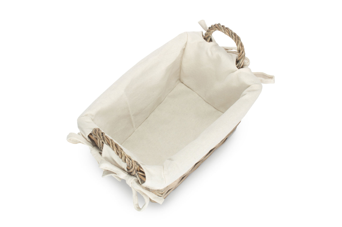 SMALL ANTIQUE WASH HANDLED STORAGE SOLUTION with WHITE LINING