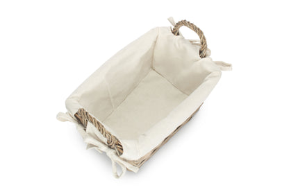 SMALL ANTIQUE WASH HANDLED STORAGE SOLUTION with WHITE LINING