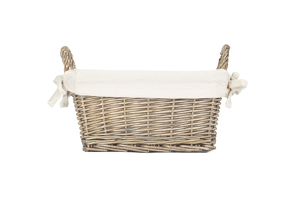 SMALL ANTIQUE WASH HANDLED STORAGE SOLUTION with WHITE LINING