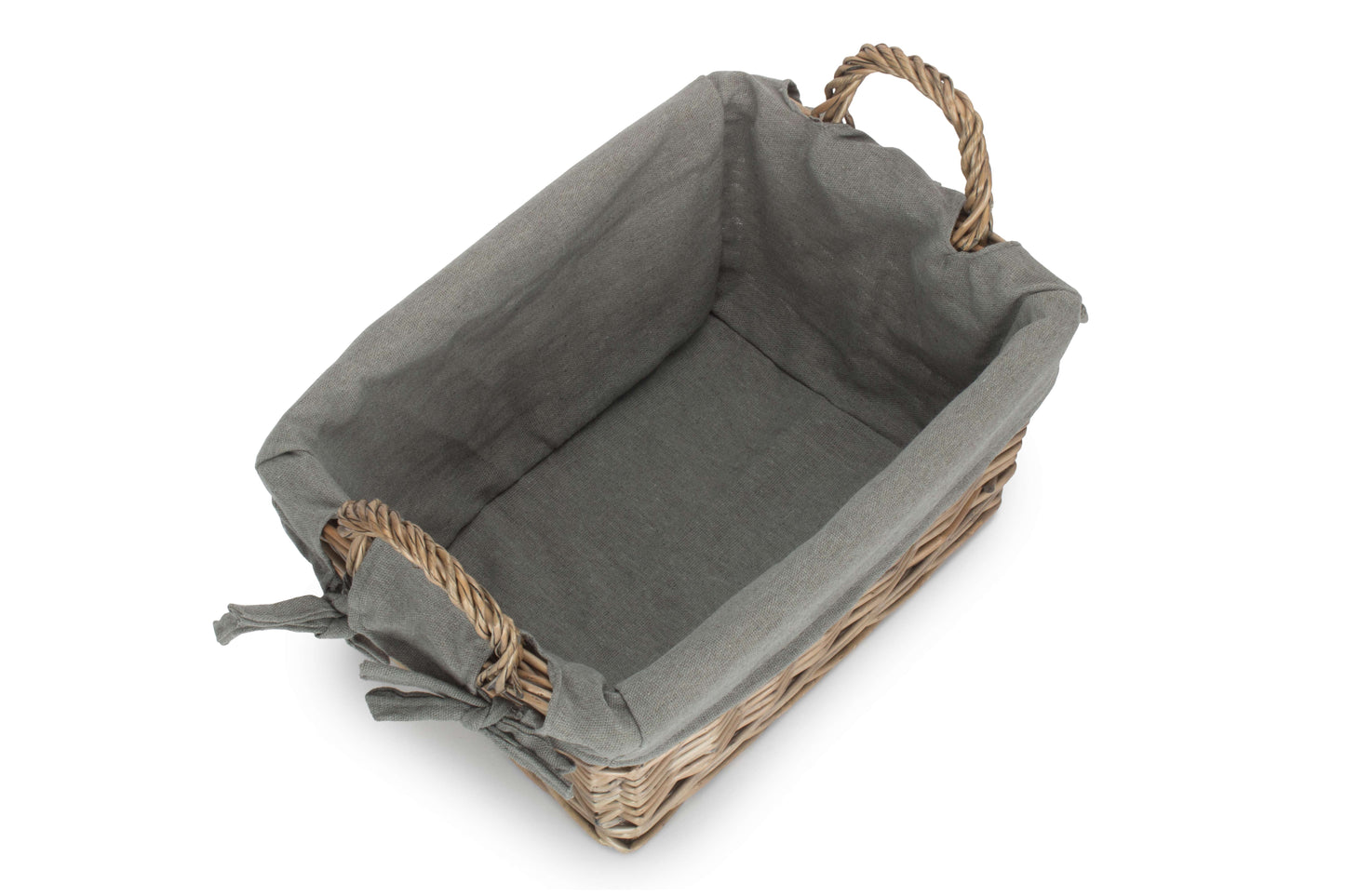 MEDIUM ANTIQUE WASH HANDLED STORAGE SOLUTION with GREY SAGE LINING