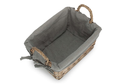 MEDIUM ANTIQUE WASH HANDLED STORAGE SOLUTION with GREY SAGE LINING