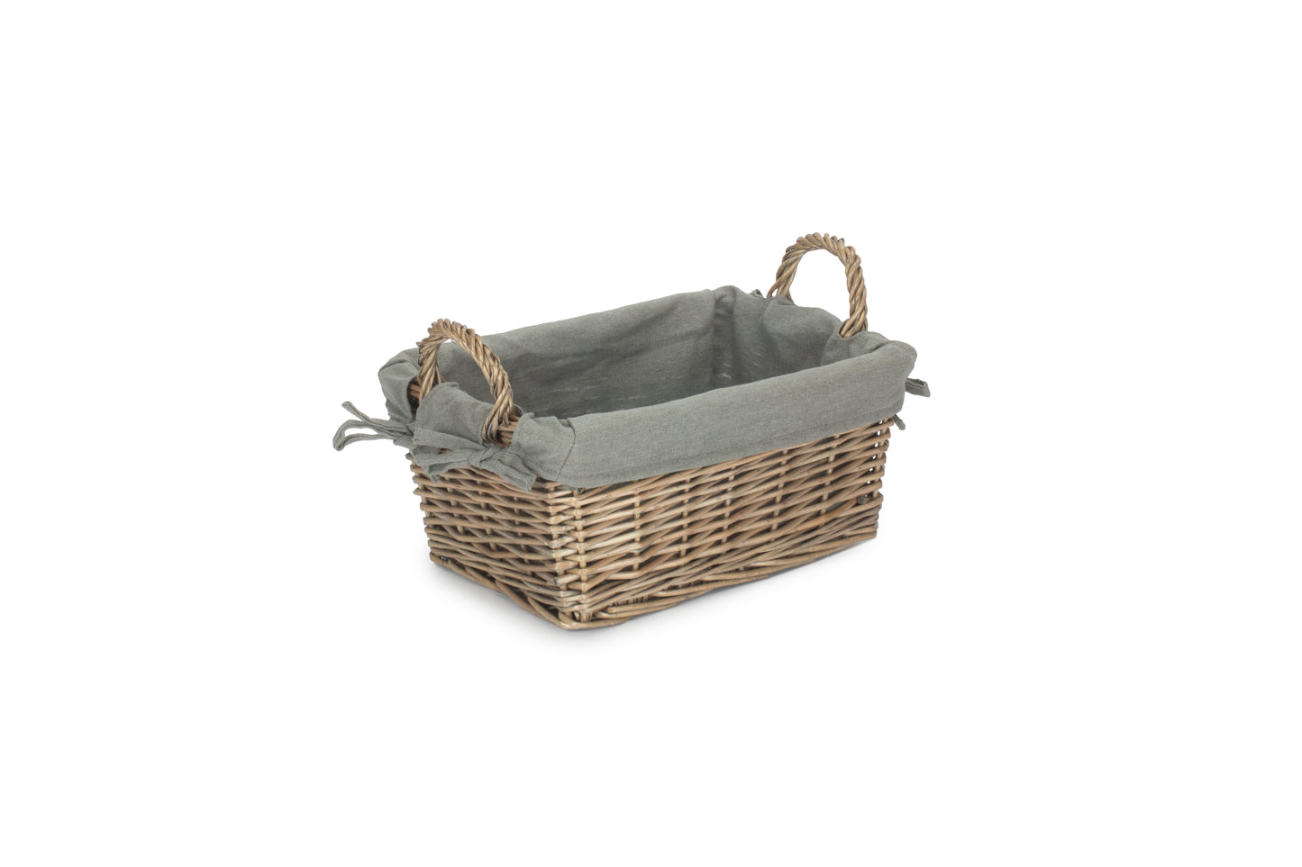 MEDIUM ANTIQUE WASH HANDLED STORAGE SOLUTION with GREY SAGE LINING
