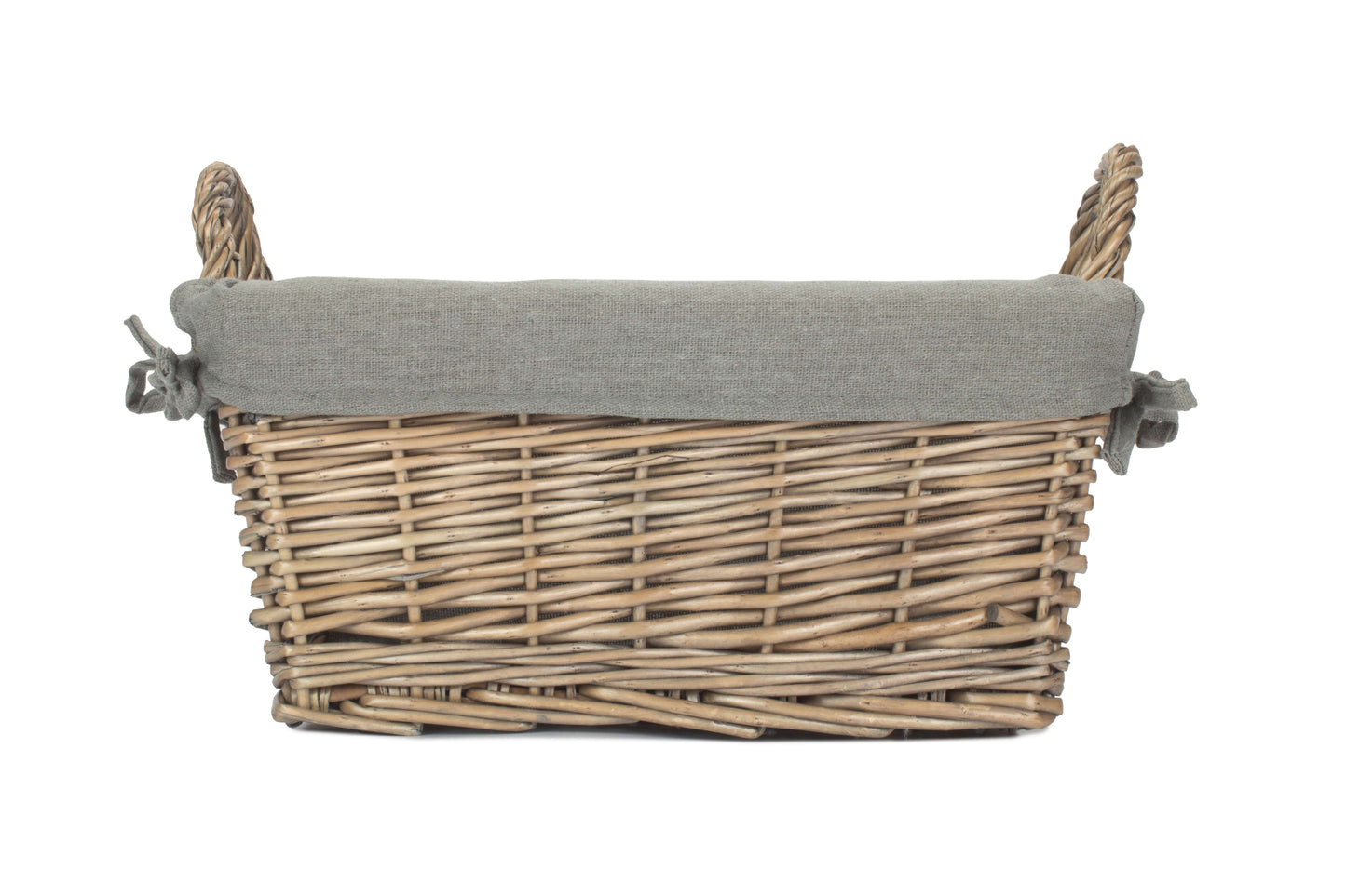MEDIUM ANTIQUE WASH HANDLED STORAGE SOLUTION with GREY SAGE LINING