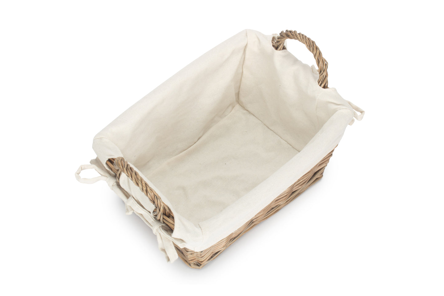 MEDIUM ANTIQUE WASH HANDLED STORAGE SOLUTION with WHITE LINING