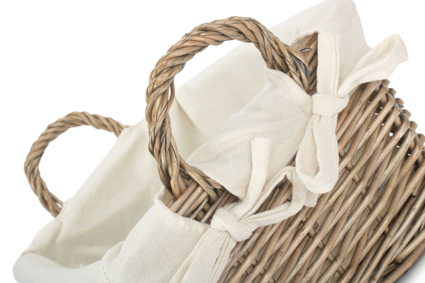 MEDIUM ANTIQUE WASH HANDLED STORAGE SOLUTION with WHITE LINING