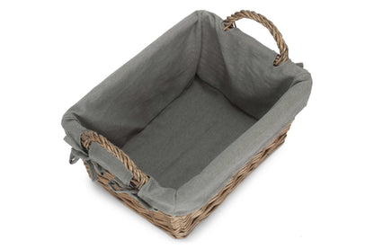 LARGE ANTIQUE WASH HANDLED STORAGE SOLUTION with GREY SAGE LINING