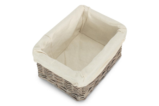 SMALL GREY WASH FINISH TRAY with LINING