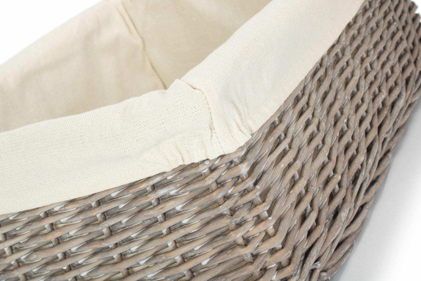 EXTRA LARGE GREY WASH FINISH TRAY with LINING
