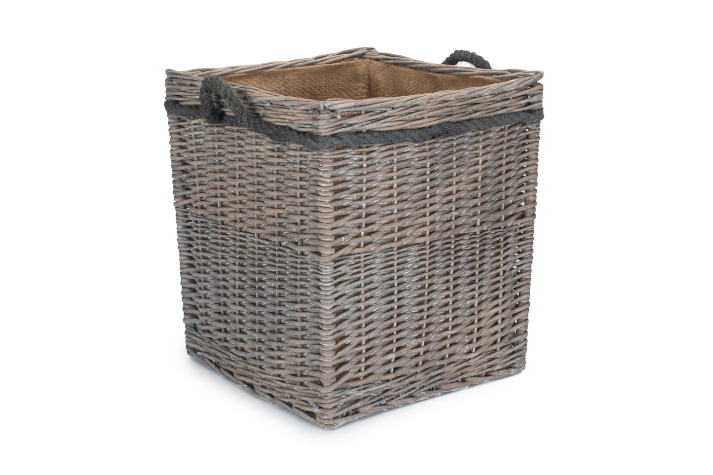 SIZE 2 GREY WASH SQUARE STORAGE BASKET