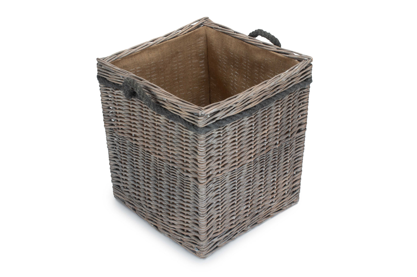 SIZE 2 GREY WASH SQUARE STORAGE BASKET