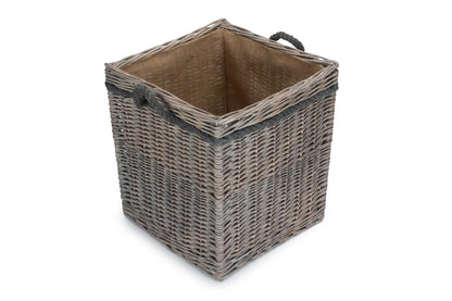 SIZE 2 GREY WASH SQUARE STORAGE BASKET