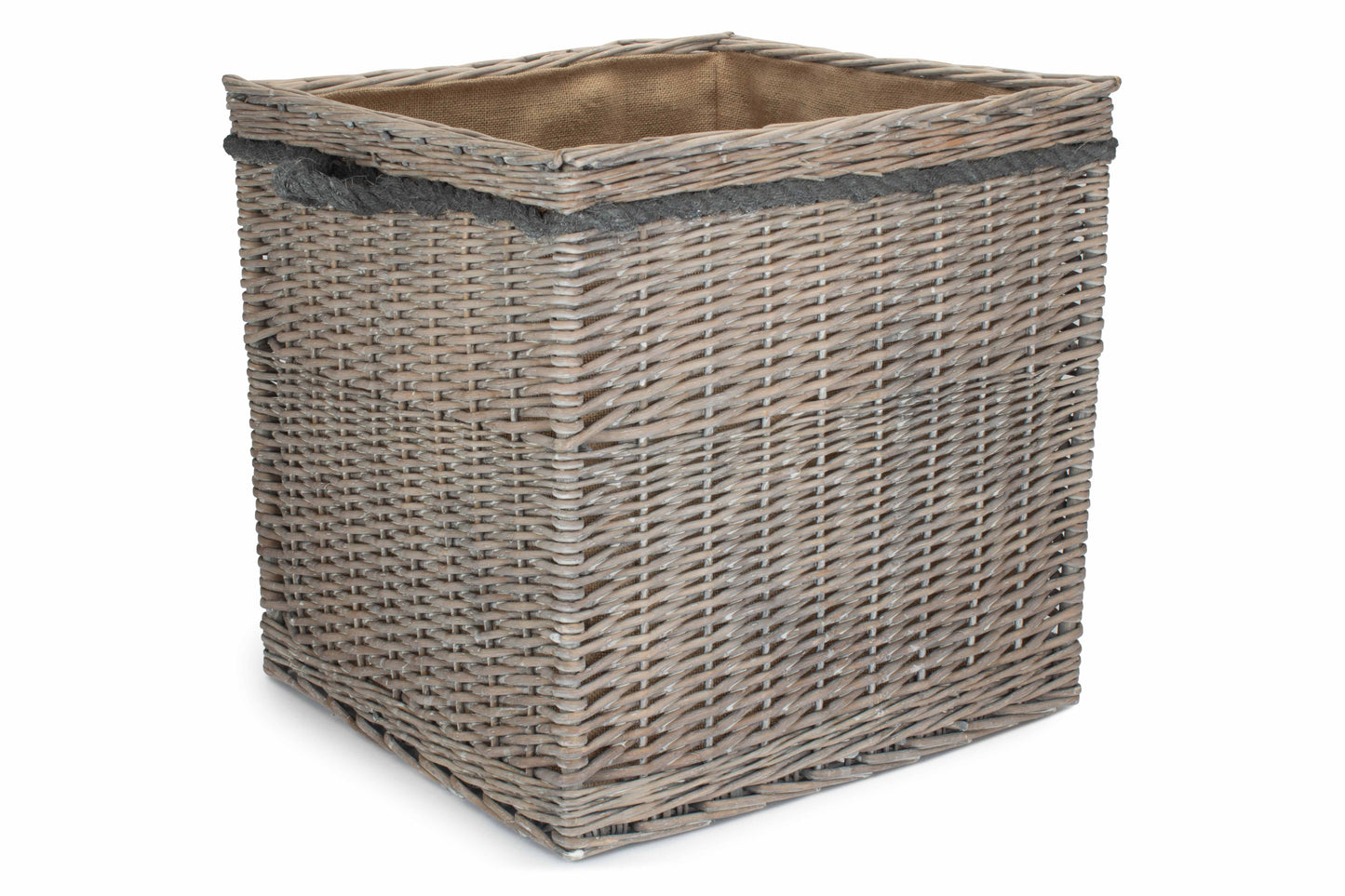 SIZE 3 GREY WASH SQUARE STORAGE BASKET