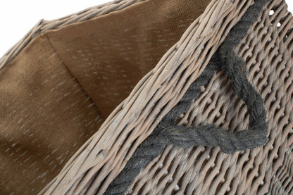 SIZE 3 GREY WASH SQUARE STORAGE BASKET