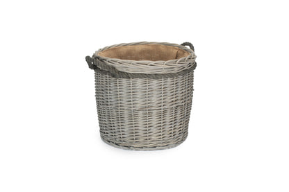 SIZE 1 GREY WASH ROUND STORAGE BASKET