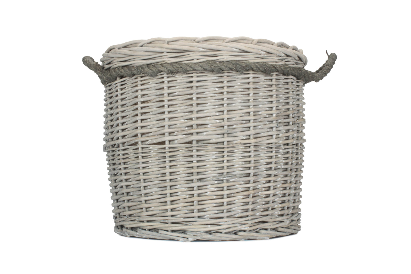 SIZE 1 GREY WASH ROUND STORAGE BASKET