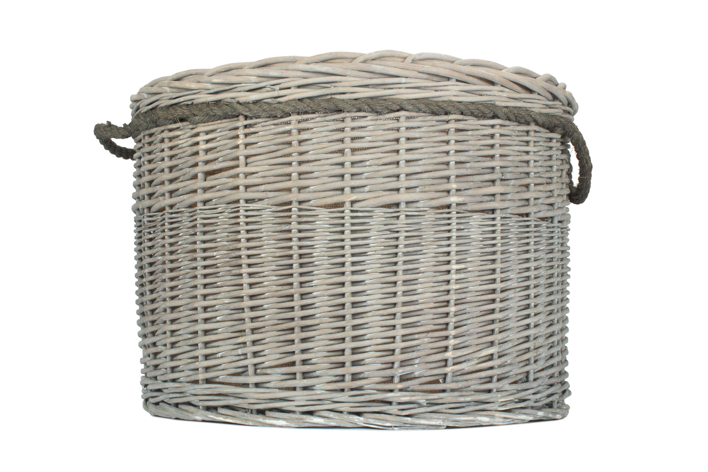 SIZE 3 GREY WASH ROUND STORAGE BASKET