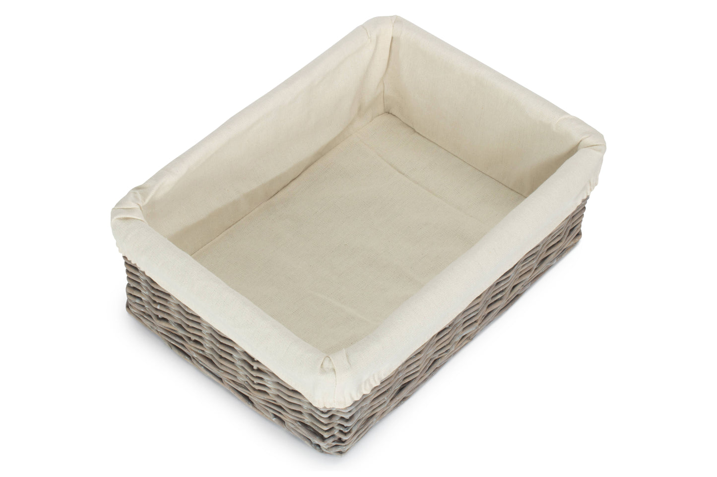 LARGE GREY WASH FINISH TRAY with LINING