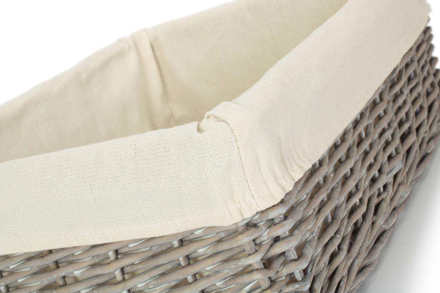 LARGE GREY WASH FINISH TRAY with LINING