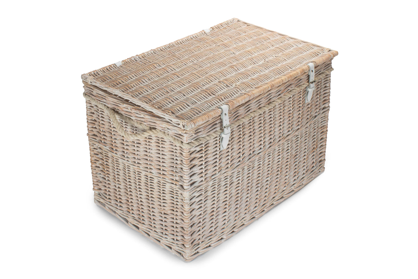 29" WHITE WASH STORAGE HAMPER