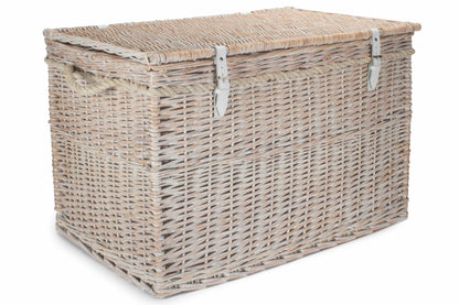 29" WHITE WASH STORAGE HAMPER