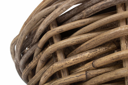 SMALL TAPERED RATTAN ROUND PLANTER with PLASTIC LINING