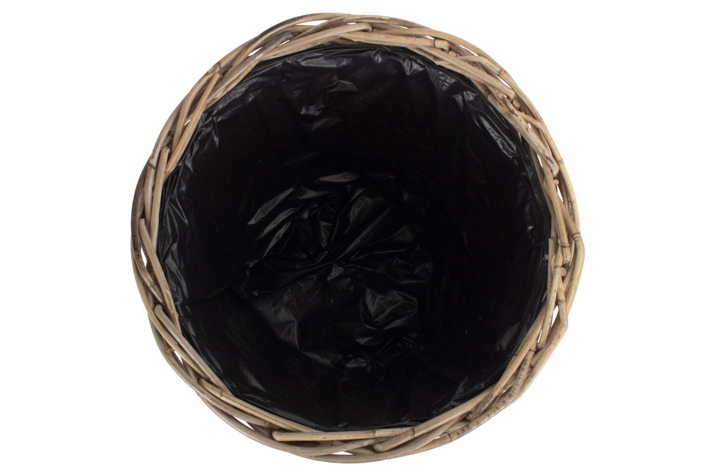 LARGE TAPERED RATTAN ROUND PLANTER with PLASTIC LINING