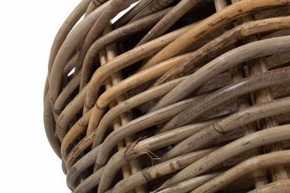 LARGE TAPERED RATTAN ROUND PLANTER with PLASTIC LINING