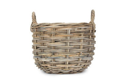 SMALL CURVED BASE RATTAN PLANTER with PLASTIC LINING