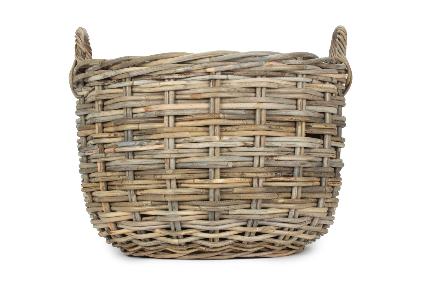 LARGE CURVED BASE RATTAN PLANTER with PLASTIC LINING