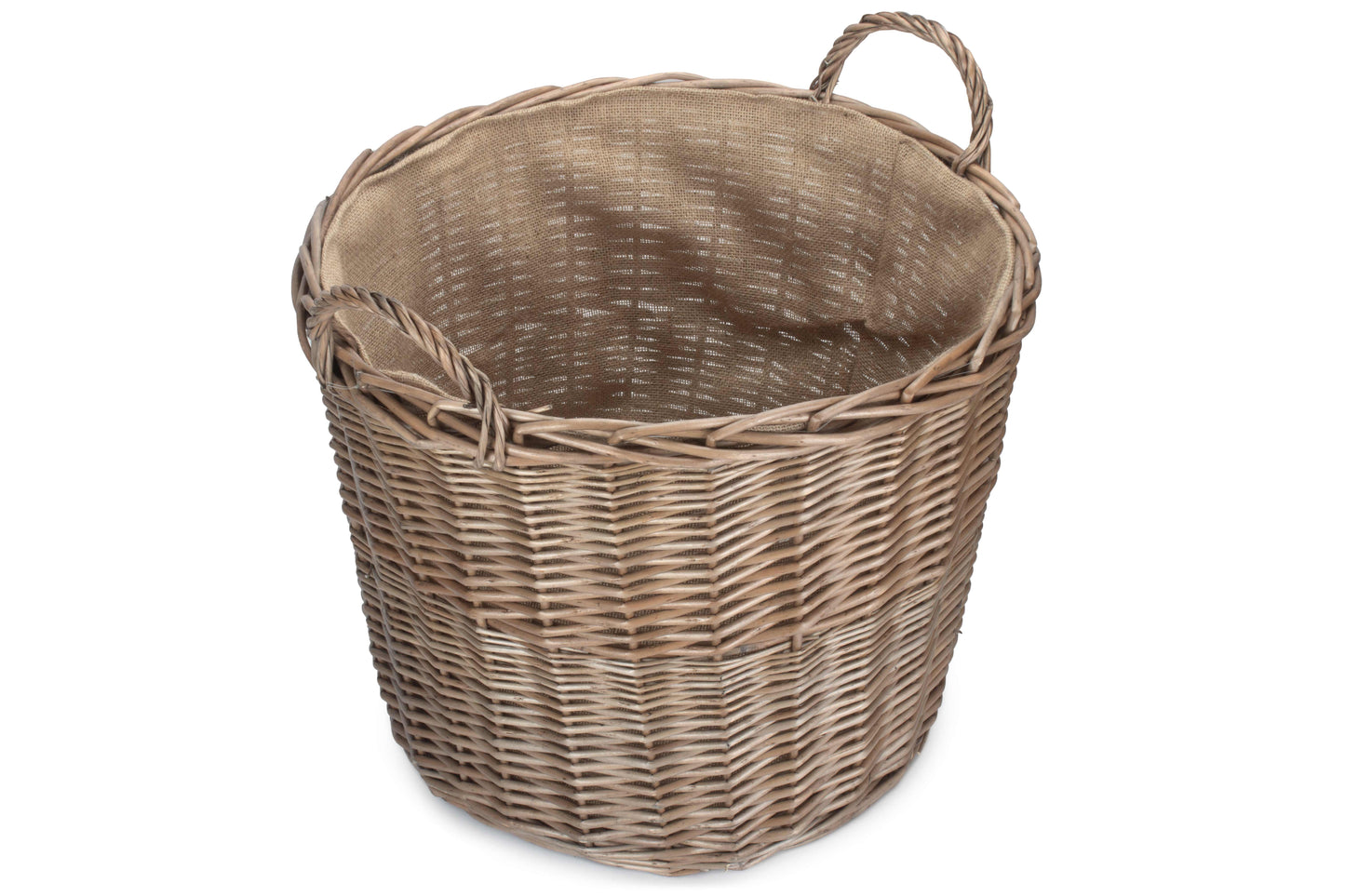 EXTRA LARGE CHESTNUT ROUND LINED LOG BASKET