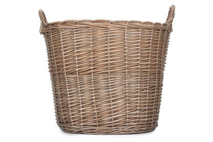 EXTRA LARGE CHESTNUT ROUND LINED LOG BASKET
