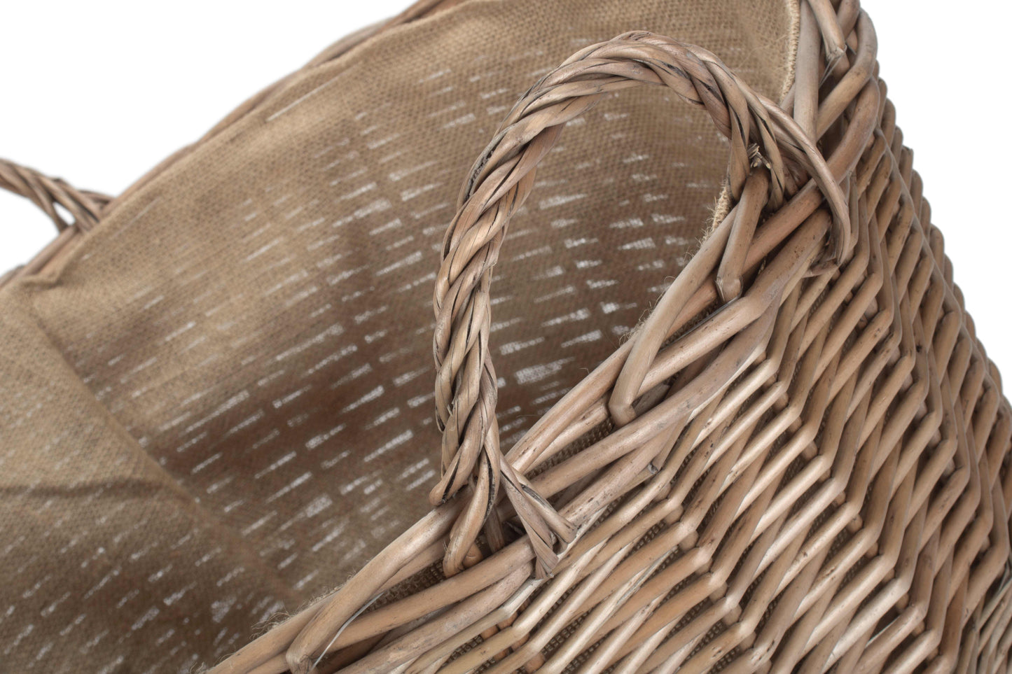 EXTRA LARGE CHESTNUT ROUND LINED LOG BASKET