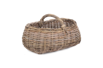 GREY RATTAN MARKET BASKET