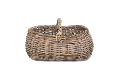 GREY RATTAN MARKET BASKET