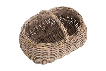 GREY RATTAN MARKET BASKET